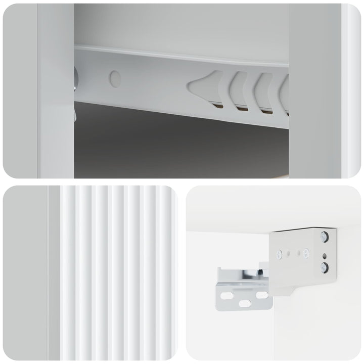 Væghængt Natbord 2 pcs Hvid 33 x 34,5 x 20 cm Konstrueret træ