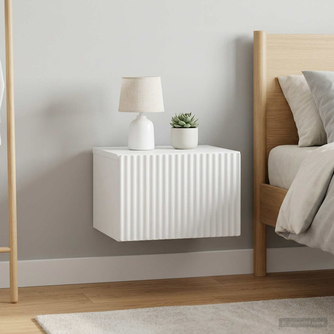 Væghængt Natbord 2 pcs Hvid 33 x 34,5 x 20 cm Konstrueret træ