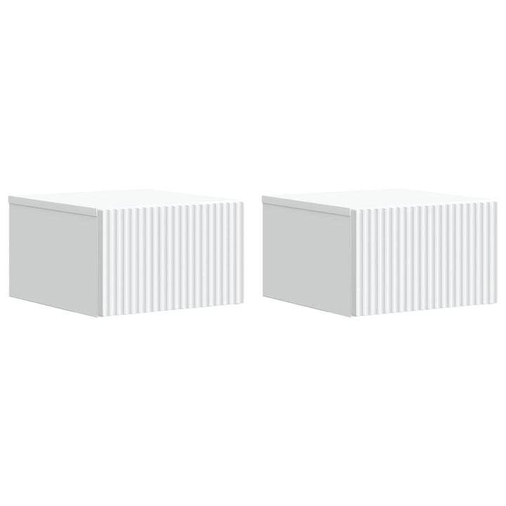 Væghængt Natbord 2 pcs Hvid 33 x 34,5 x 20 cm Konstrueret træ
