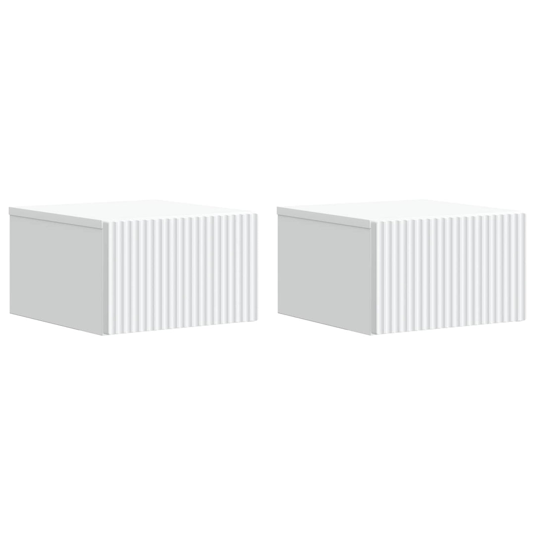 Væghængt Natbord 2 pcs Hvid 33 x 34,5 x 20 cm Konstrueret træ