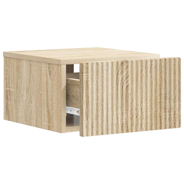 Væghængt Natbord Sonoma-eg 33 x 34,5 x 20 cm Konstrueret træ