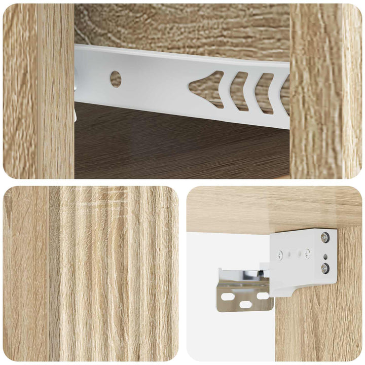 Væghængt Natbord med skuffe 2 pcs Sonoma-eg 33 x 34,5 x 20 cm
