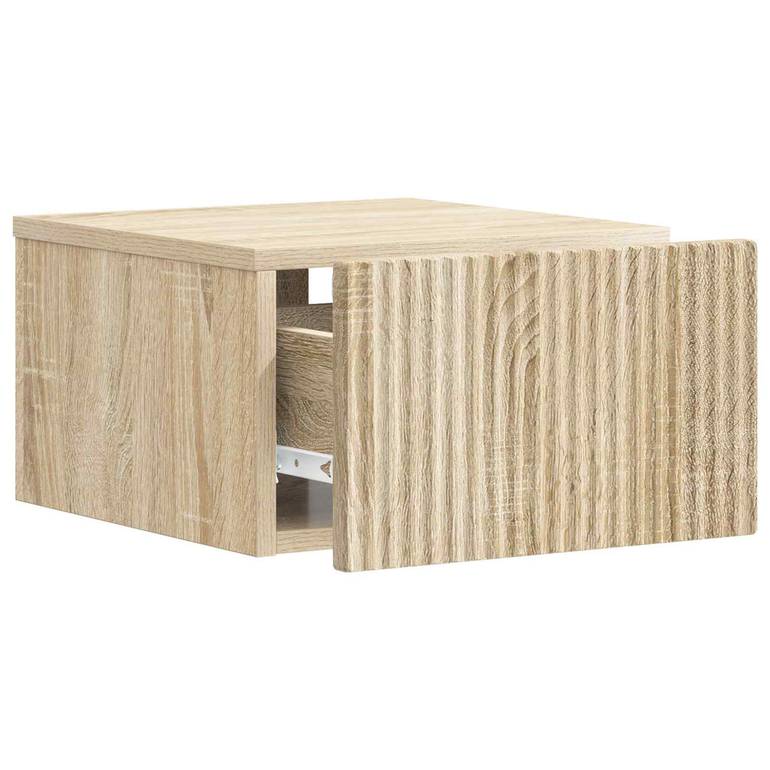Væghængt Natbord med skuffe 2 pcs Sonoma-eg 33 x 34,5 x 20 cm