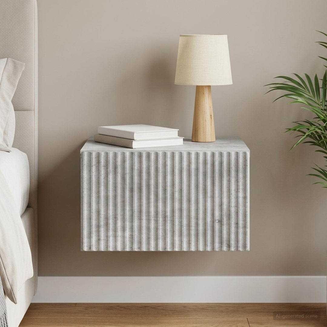 Væghængt Natbord Betongrå 33 x 34,5 x 20 cm Konstrueret træ