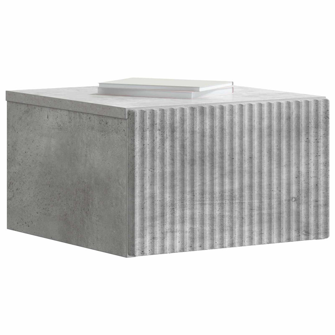 Væghængt Natbord Betongrå 33 x 34,5 x 20 cm Konstrueret træ