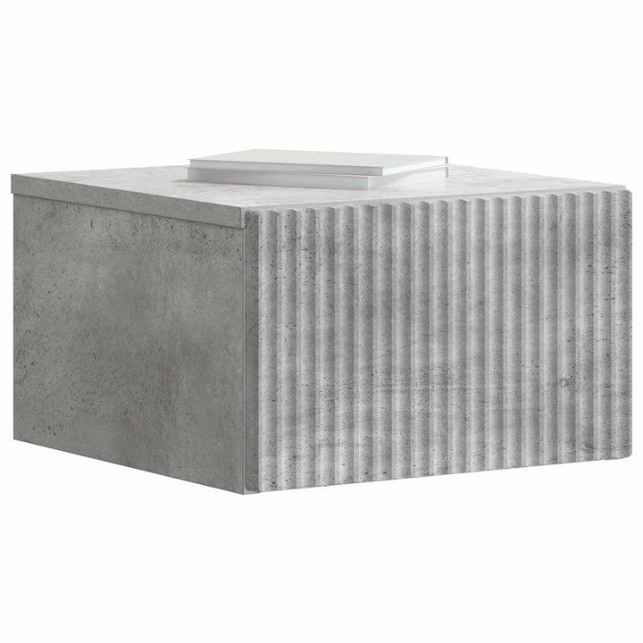 Væghængt Natbord Betongrå 33 x 34,5 x 20 cm Konstrueret træ
