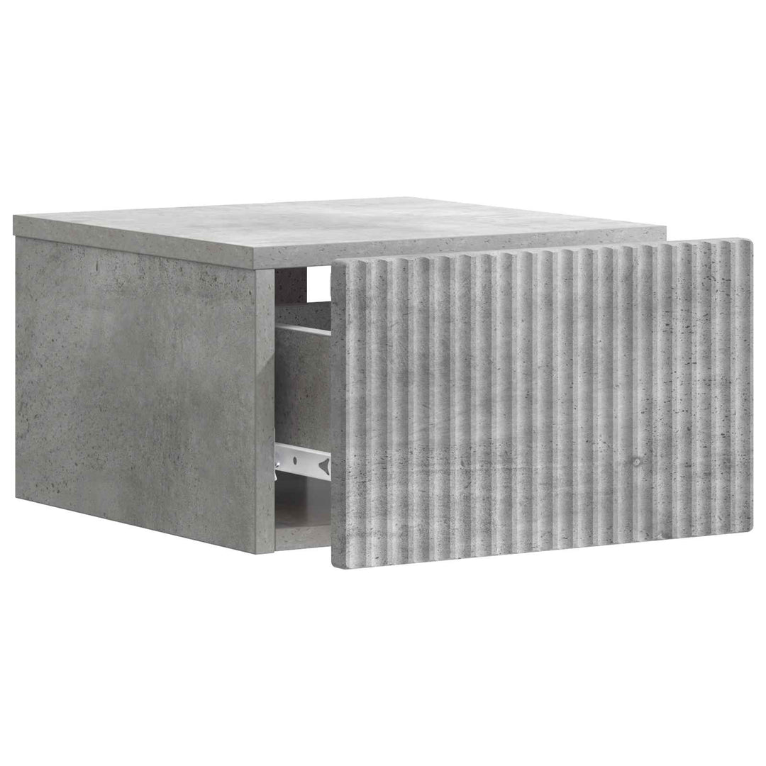 Væghængt Natbord med skuffe 2 pcs Betongrå 33 x 34,5 x 20 cm
