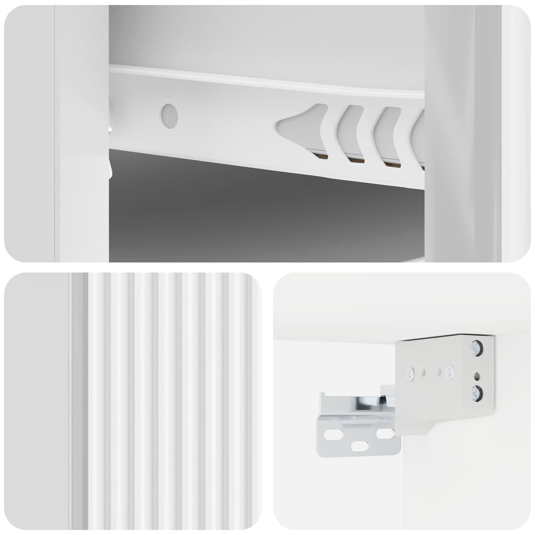 Væghængt Natbord 2 pcs Hvid højglans 33 x 34,5 x 20 cm