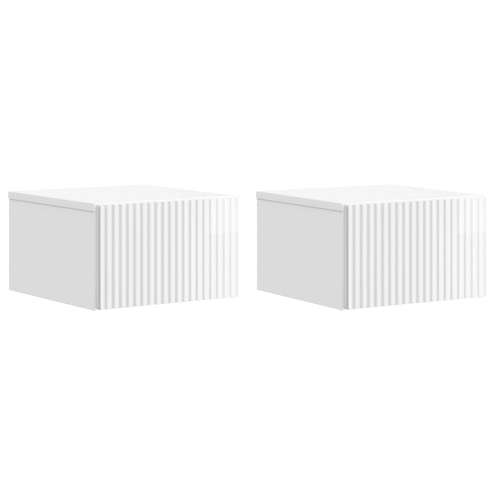 Væghængt Natbord 2 pcs Hvid højglans 33 x 34,5 x 20 cm