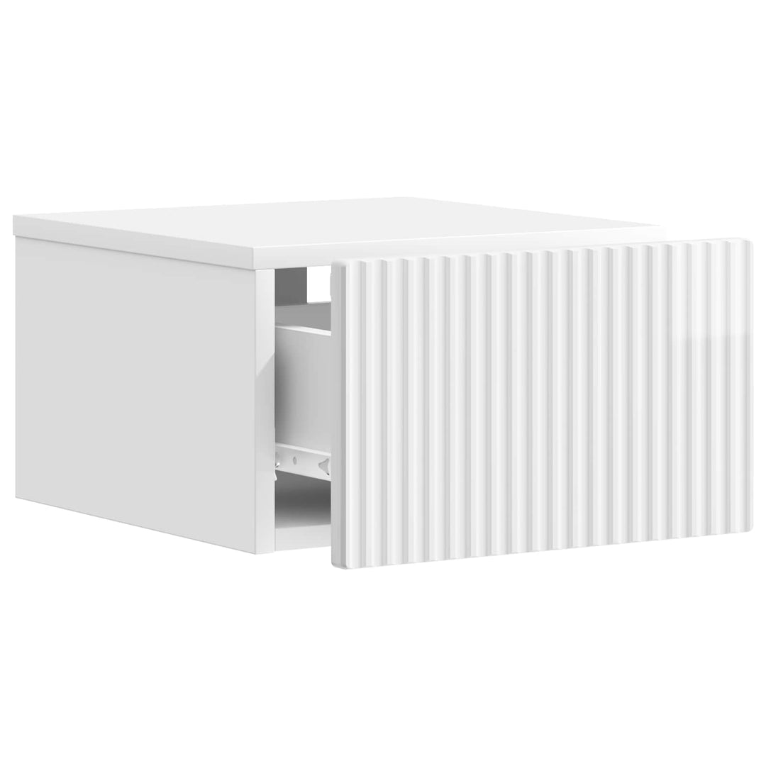 Væghængt Natbord 2 pcs Hvid højglans 33 x 34,5 x 20 cm
