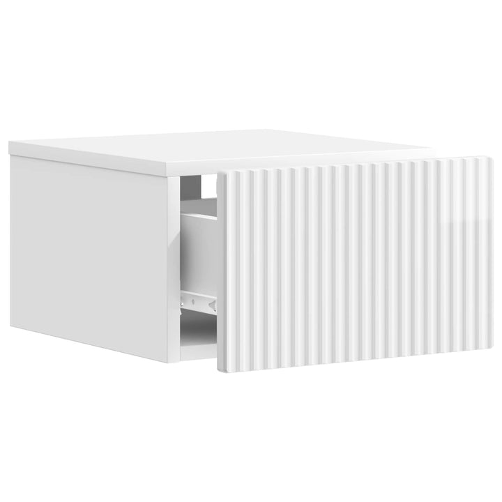 Væghængt Natbord 2 pcs Hvid højglans 33 x 34,5 x 20 cm