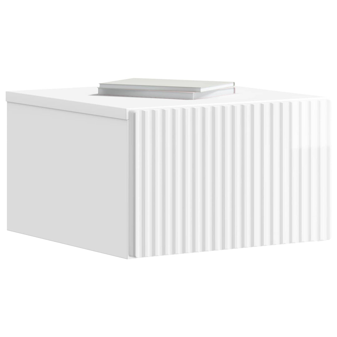 Væghængt Natbord 2 pcs Hvid højglans 33 x 34,5 x 20 cm