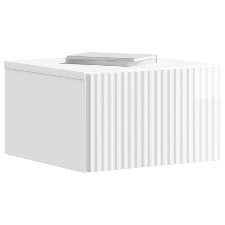 Væghængt Natbord 2 pcs Hvid højglans 33 x 34,5 x 20 cm