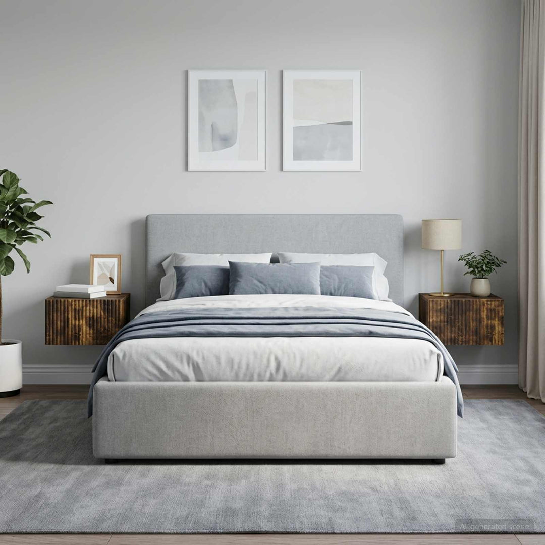 Væghængt Natbord med skuffe 2 pcs Røget eg 33 x 34,5 x 20 cm