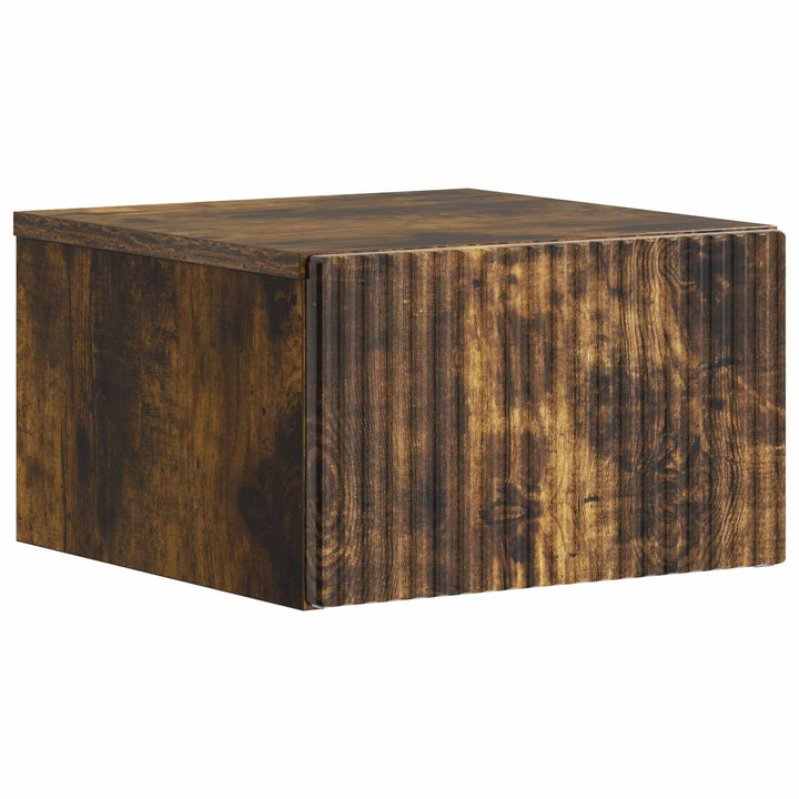 Væghængt Natbord med skuffe 2 pcs Røget eg 33 x 34,5 x 20 cm