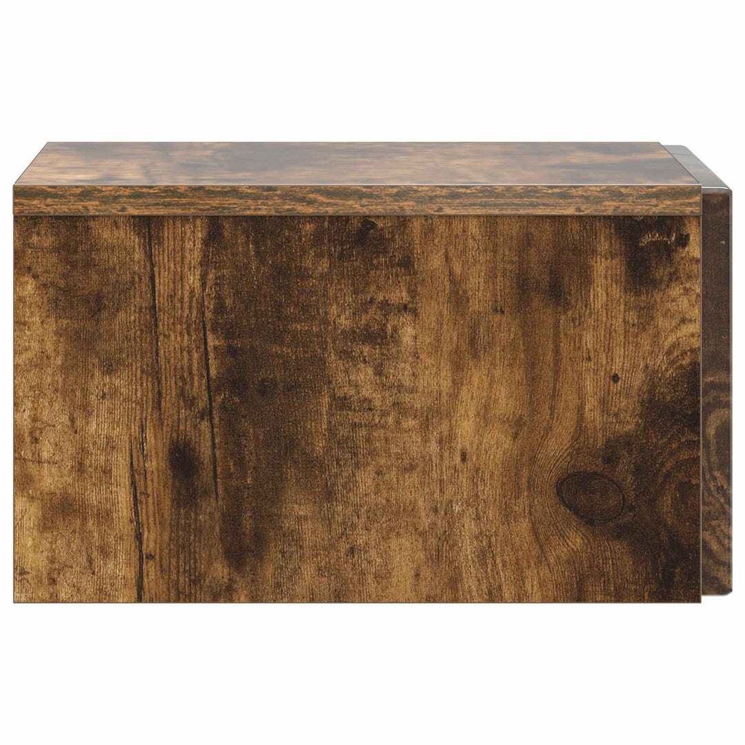 Væghængt Natbord med skuffe 2 pcs Røget eg 33 x 34,5 x 20 cm