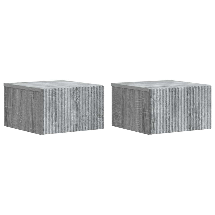 Væghængt Natbord 2 pcs Grå sonoma-eg 33 x 34,5 x 20 cm