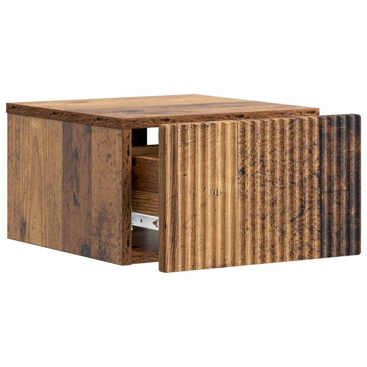 Væghængt Natbord Gammelt træ 33 x 34,5 x 20 cm Konstrueret træ