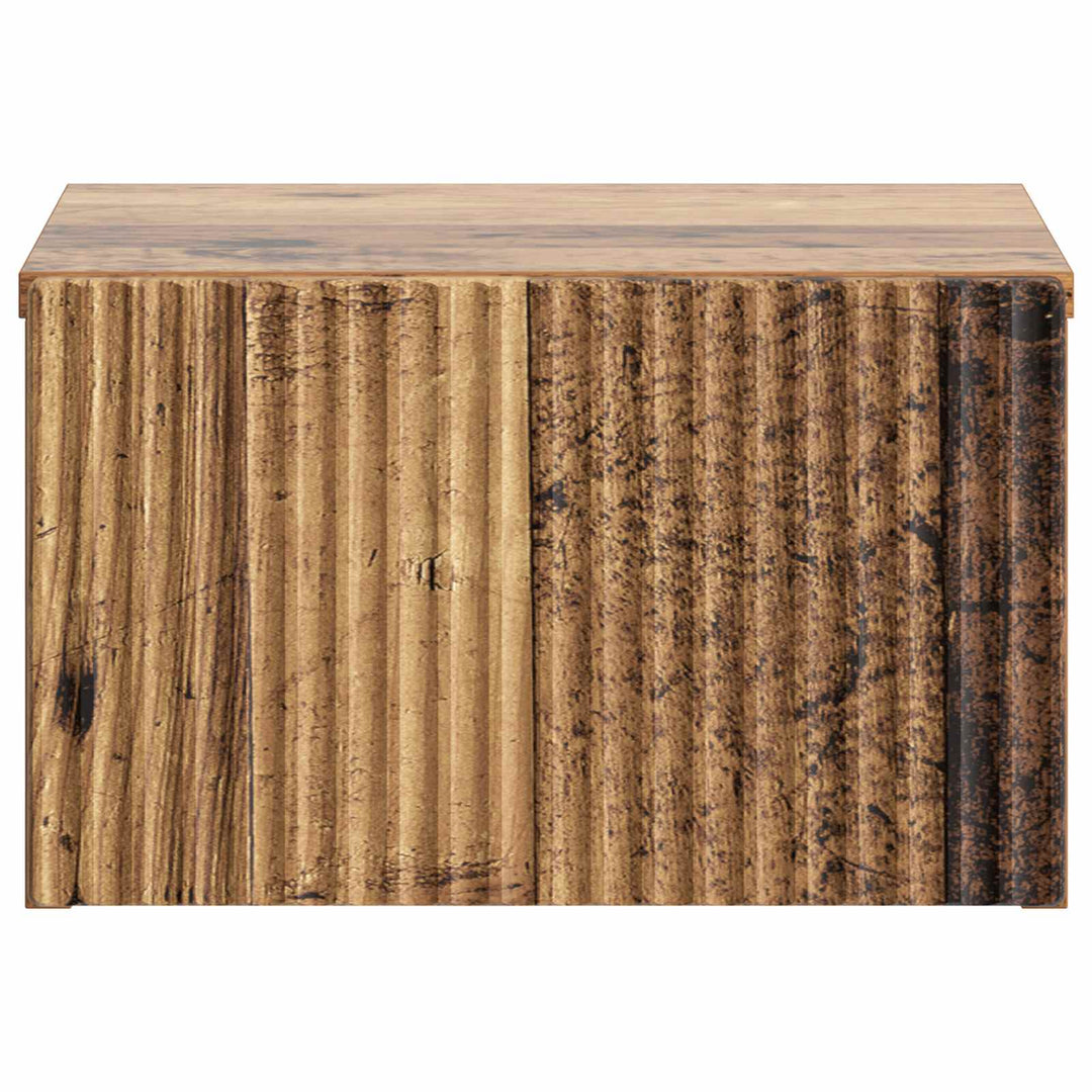 Væghængt Natbord med skuffe 2 pcs Gammelt træ 33 x 34,5 x 20 cm