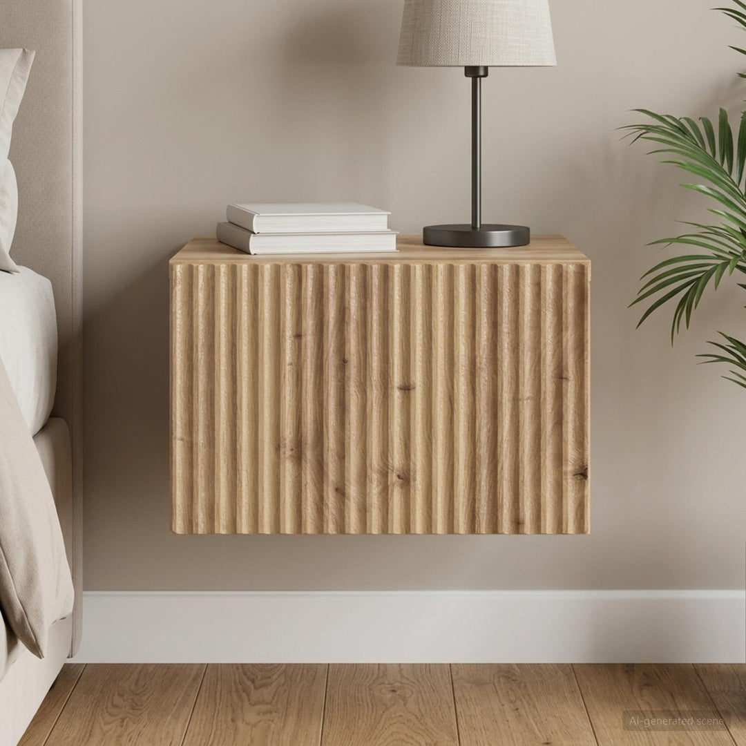 Væghængt Natbord Artisan-eg 33 x 34,5 x 20 cm Konstrueret træ