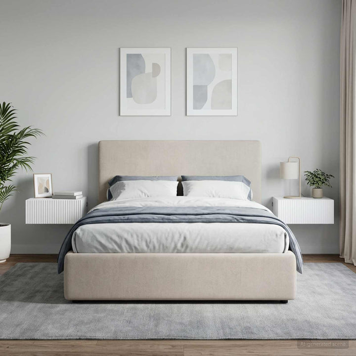 Væghængt Natbord 2 pcs Hvid 49 x 34,5 x 20 cm Konstrueret træ