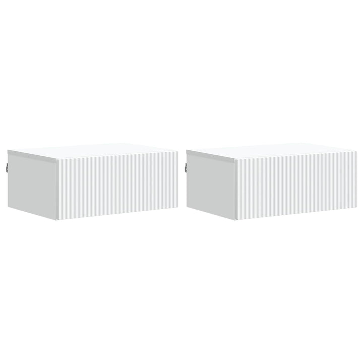 Væghængt Natbord 2 pcs Hvid 49 x 34,5 x 20 cm Konstrueret træ