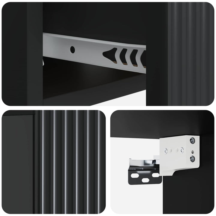 Væghængt Natbord Sort 49 x 34,5 x 20 cm Konstrueret træ