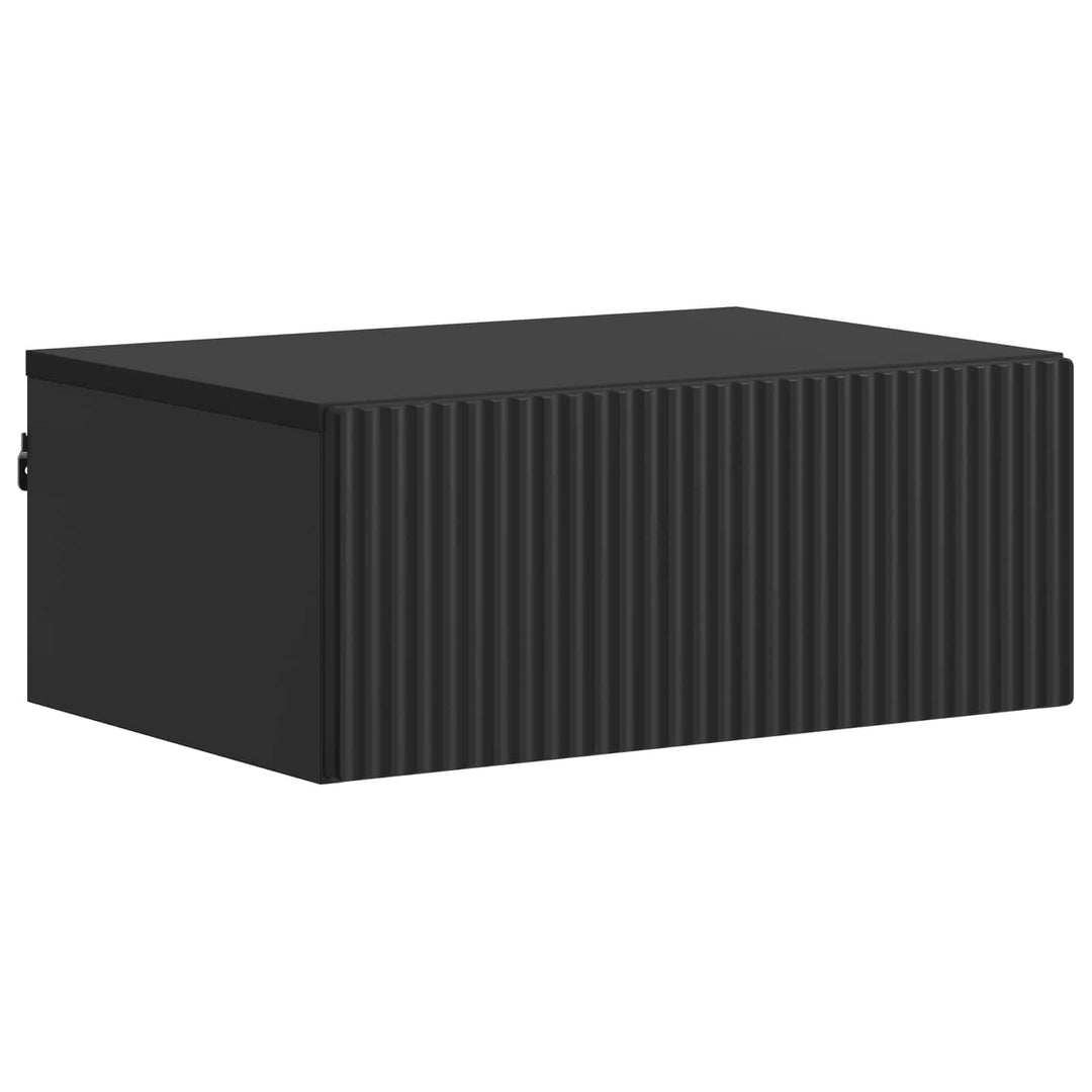 Væghængt Natbord 2 pcs Sort 49 x 34,5 x 20 cm Konstrueret træ