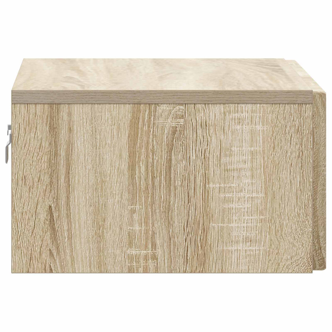 Væghængt Natbord Sonoma-eg 49 x 34,5 x 20 cm Konstrueret træ
