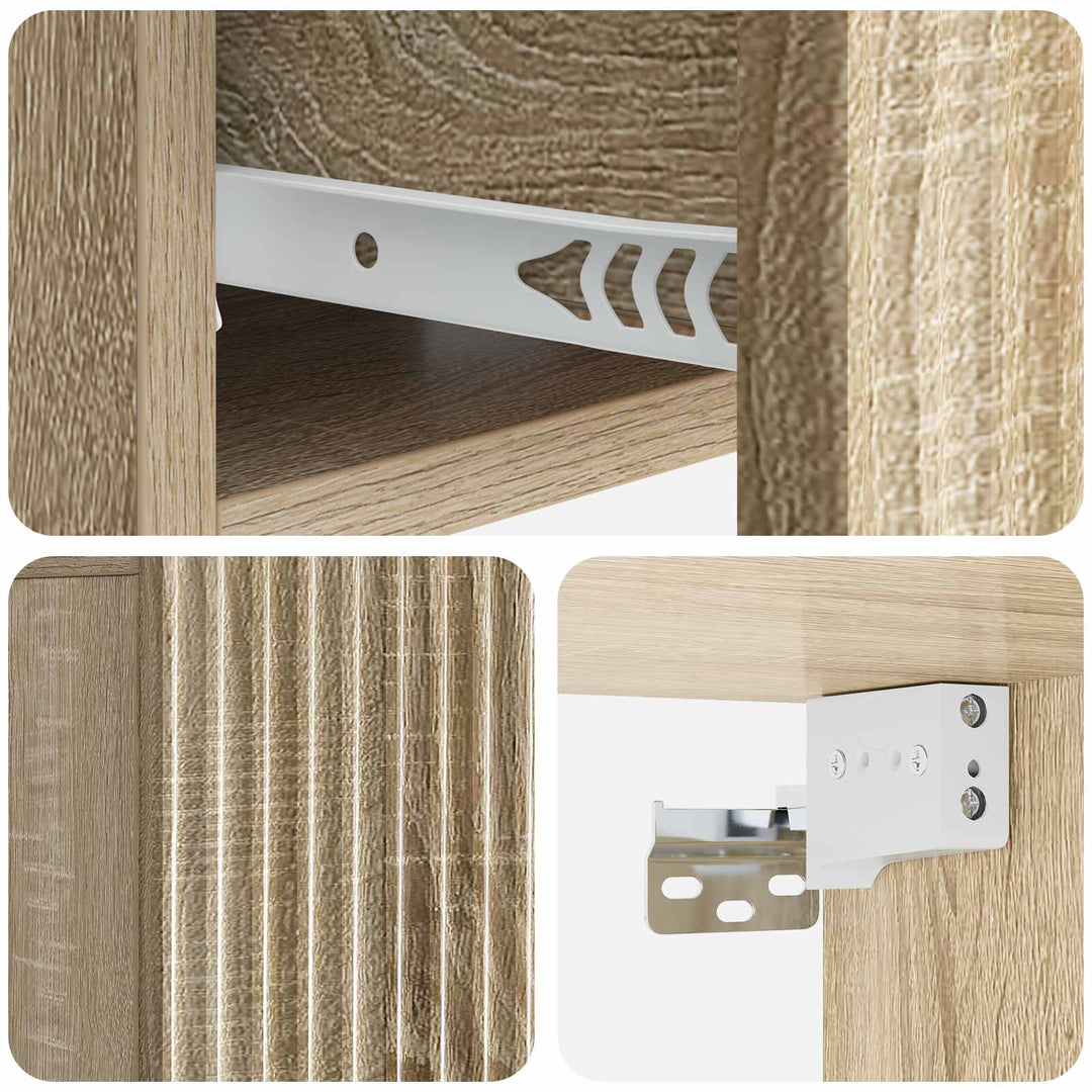 Væghængt Natbord med skuffe 2 pcs Sonoma-eg 49 x 34,5 x 20 cm
