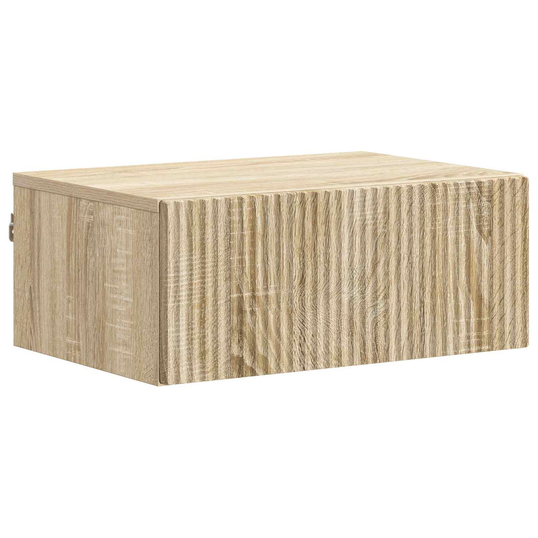 Væghængt Natbord med skuffe 2 pcs Sonoma-eg 49 x 34,5 x 20 cm