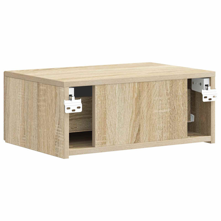 Væghængt Natbord med skuffe 2 pcs Sonoma-eg 49 x 34,5 x 20 cm