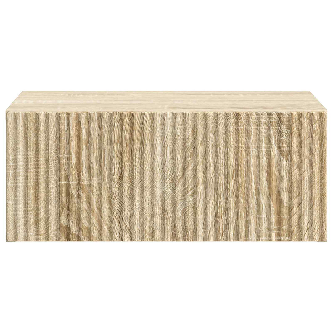 Væghængt Natbord med skuffe 2 pcs Sonoma-eg 49 x 34,5 x 20 cm