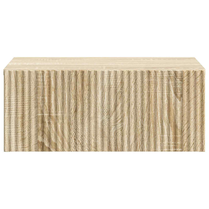 Væghængt Natbord med skuffe 2 pcs Sonoma-eg 49 x 34,5 x 20 cm