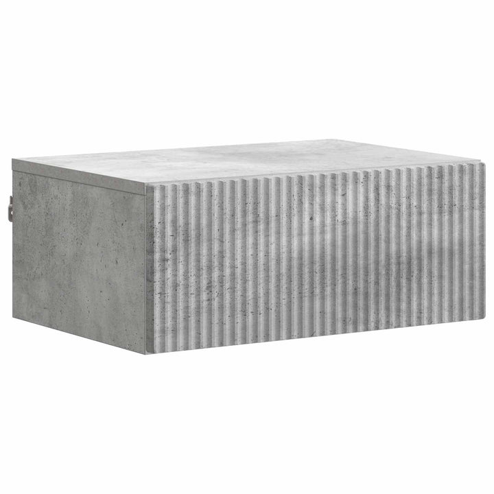 Væghængt Natbord Betongrå 49 x 34,5 x 20 cm Konstrueret træ