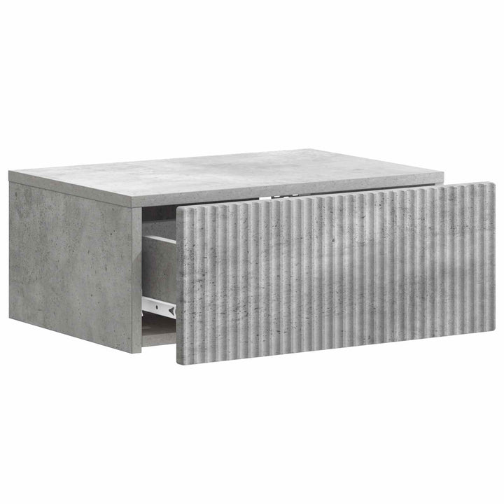 Væghængt Natbord Betongrå 49 x 34,5 x 20 cm Konstrueret træ