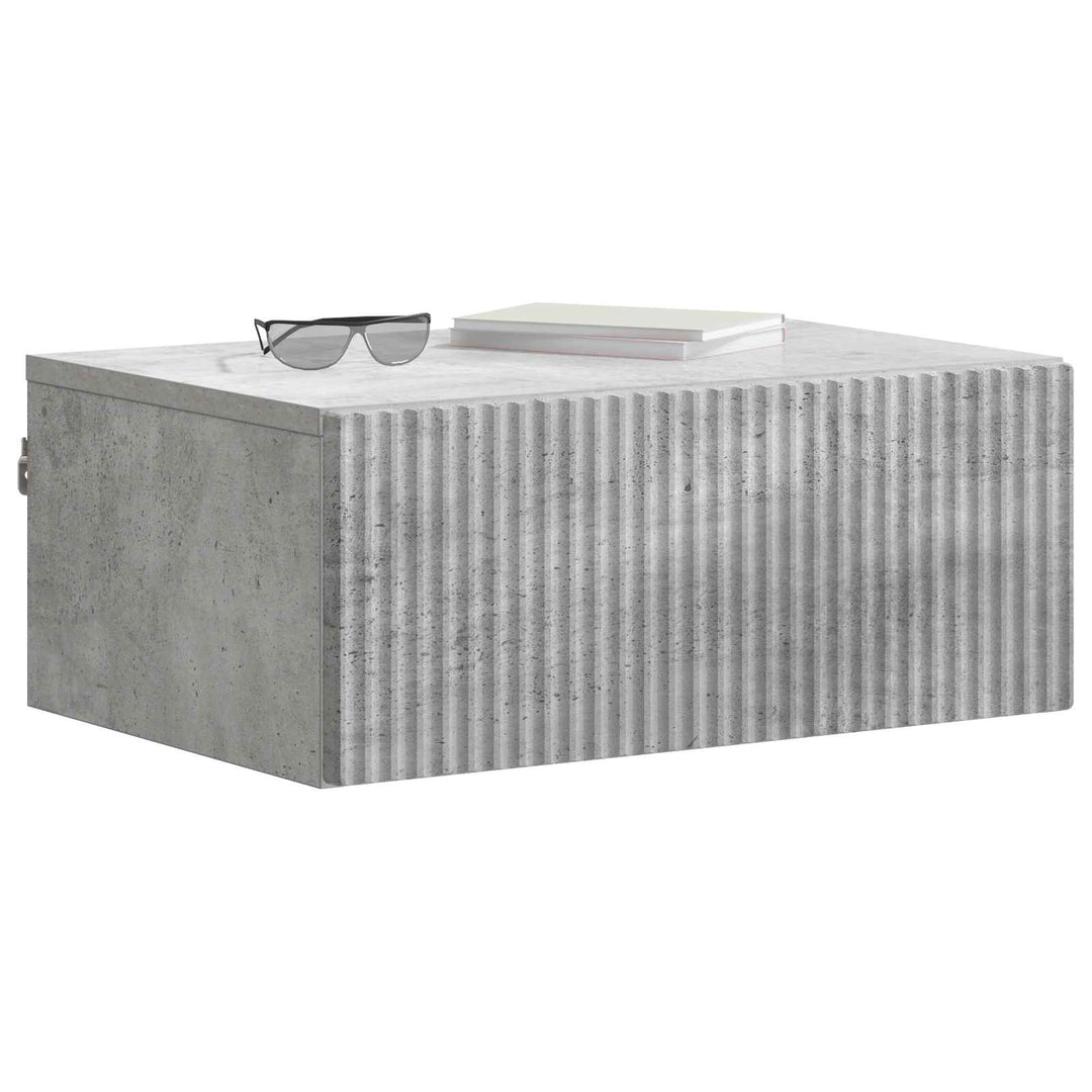 Væghængt Natbord Betongrå 49 x 34,5 x 20 cm Konstrueret træ