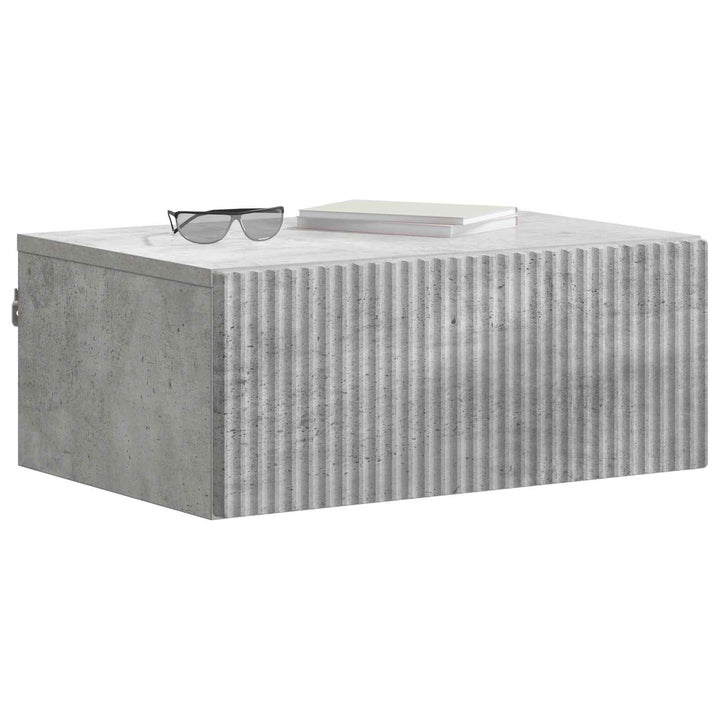 Væghængt Natbord Betongrå 49 x 34,5 x 20 cm Konstrueret træ