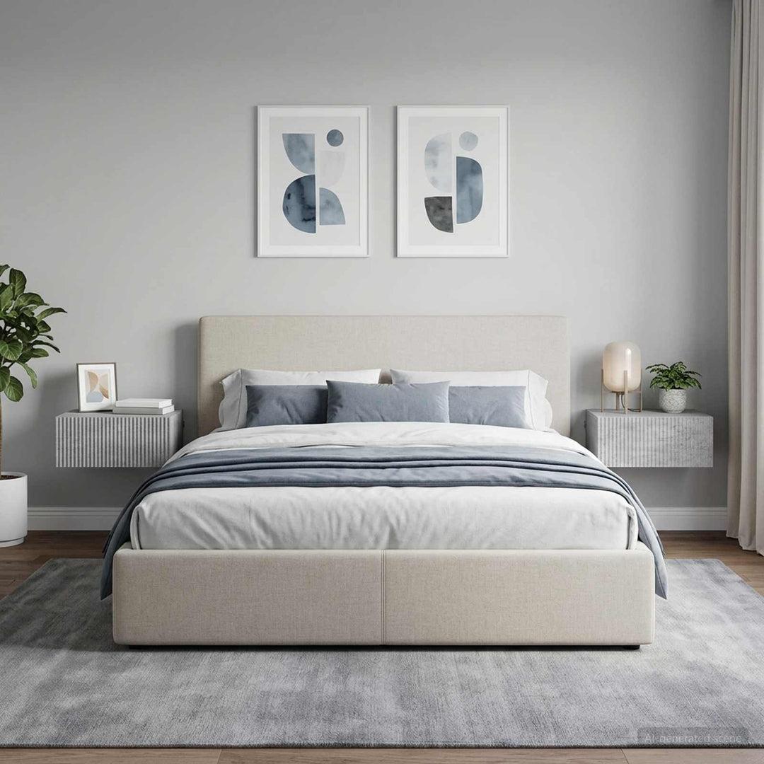 Væghængt Natbord med skuffe 2 pcs Betongrå 49 x 34,5 x 20 cm