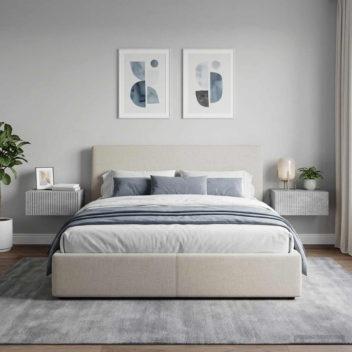 Væghængt Natbord med skuffe 2 pcs Betongrå 49 x 34,5 x 20 cm