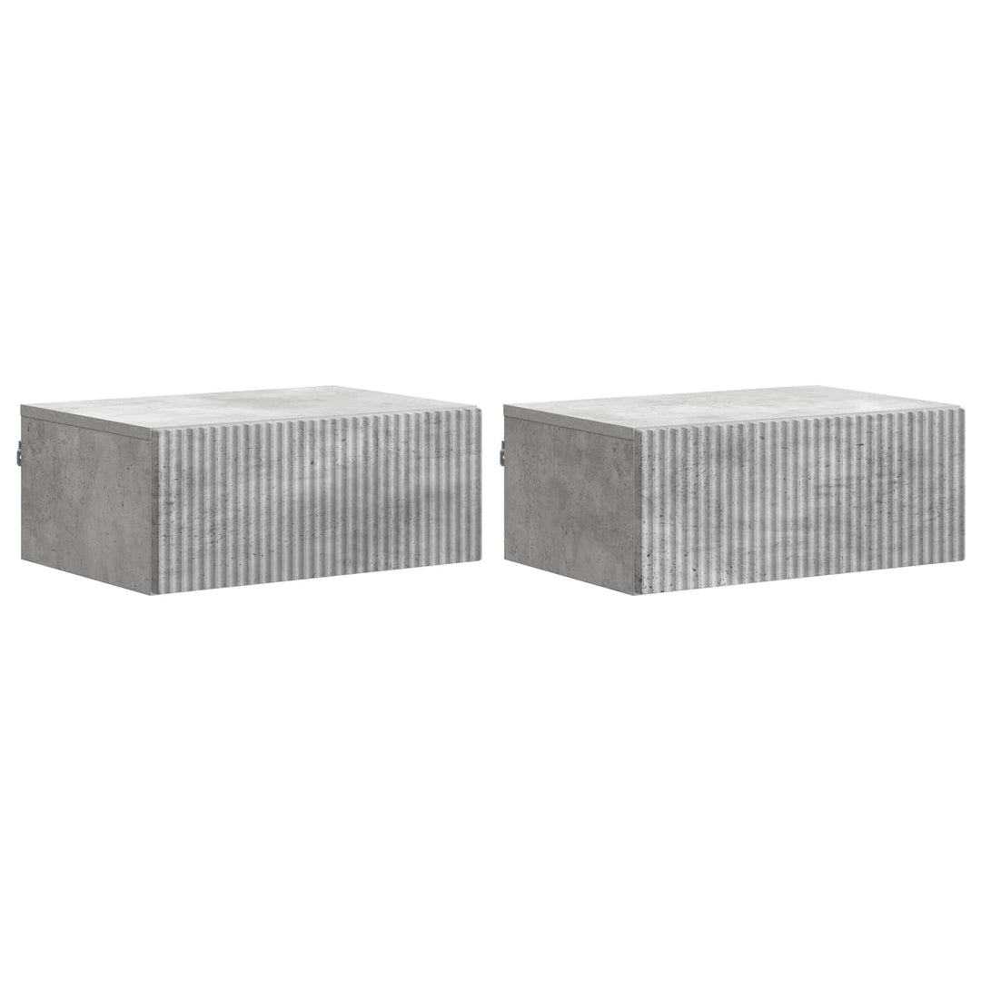 Væghængt Natbord med skuffe 2 pcs Betongrå 49 x 34,5 x 20 cm
