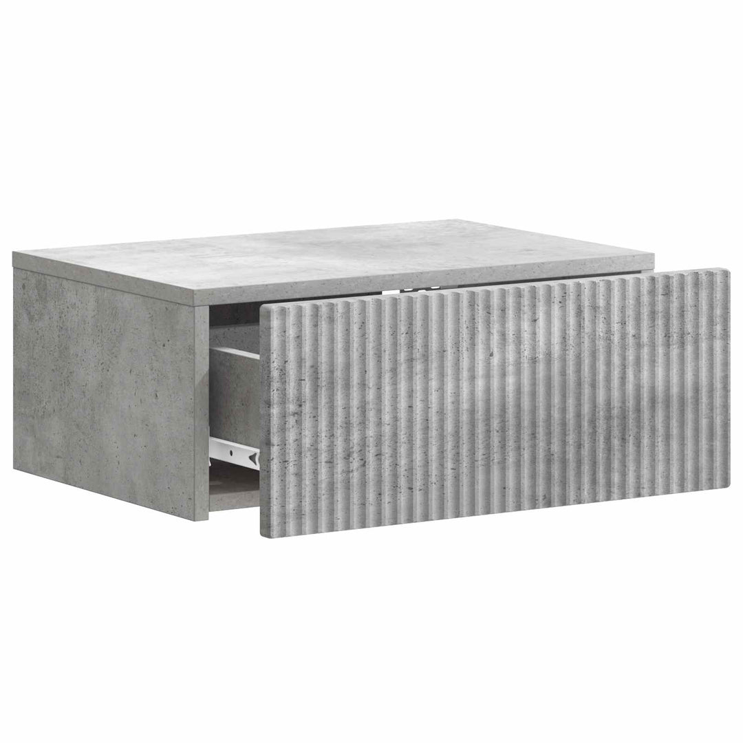 Væghængt Natbord med skuffe 2 pcs Betongrå 49 x 34,5 x 20 cm