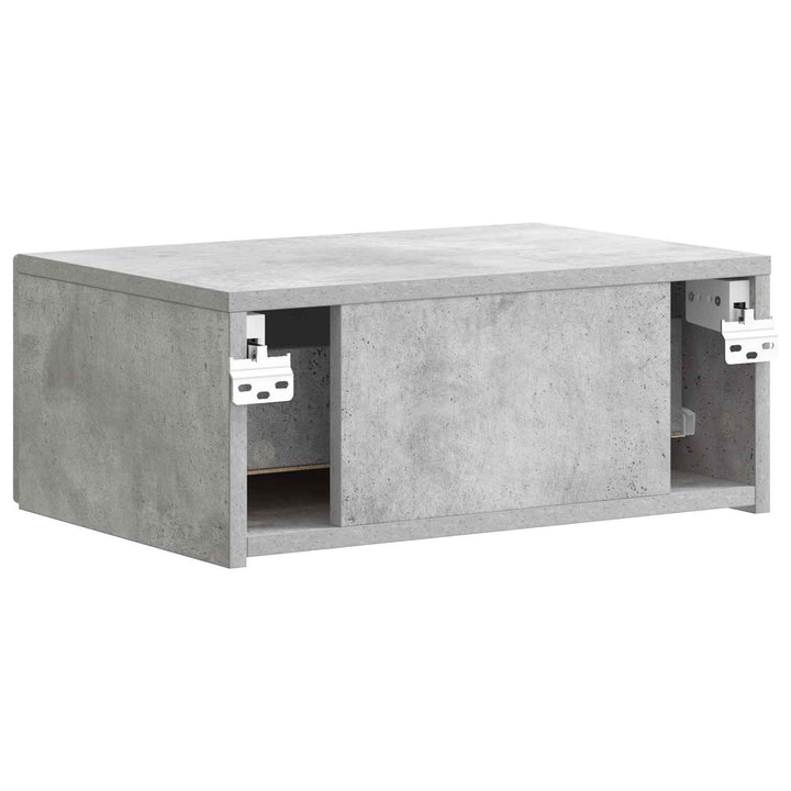 Væghængt Natbord med skuffe 2 pcs Betongrå 49 x 34,5 x 20 cm