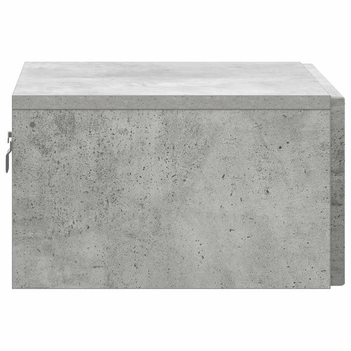 Væghængt Natbord med skuffe 2 pcs Betongrå 49 x 34,5 x 20 cm