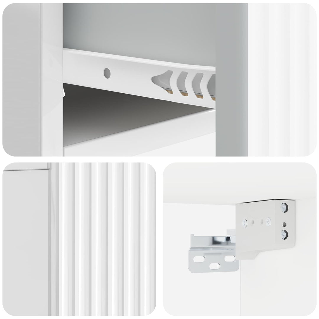 Væghængt Natbord 2 pcs Hvid højglans 49 x 34,5 x 20 cm
