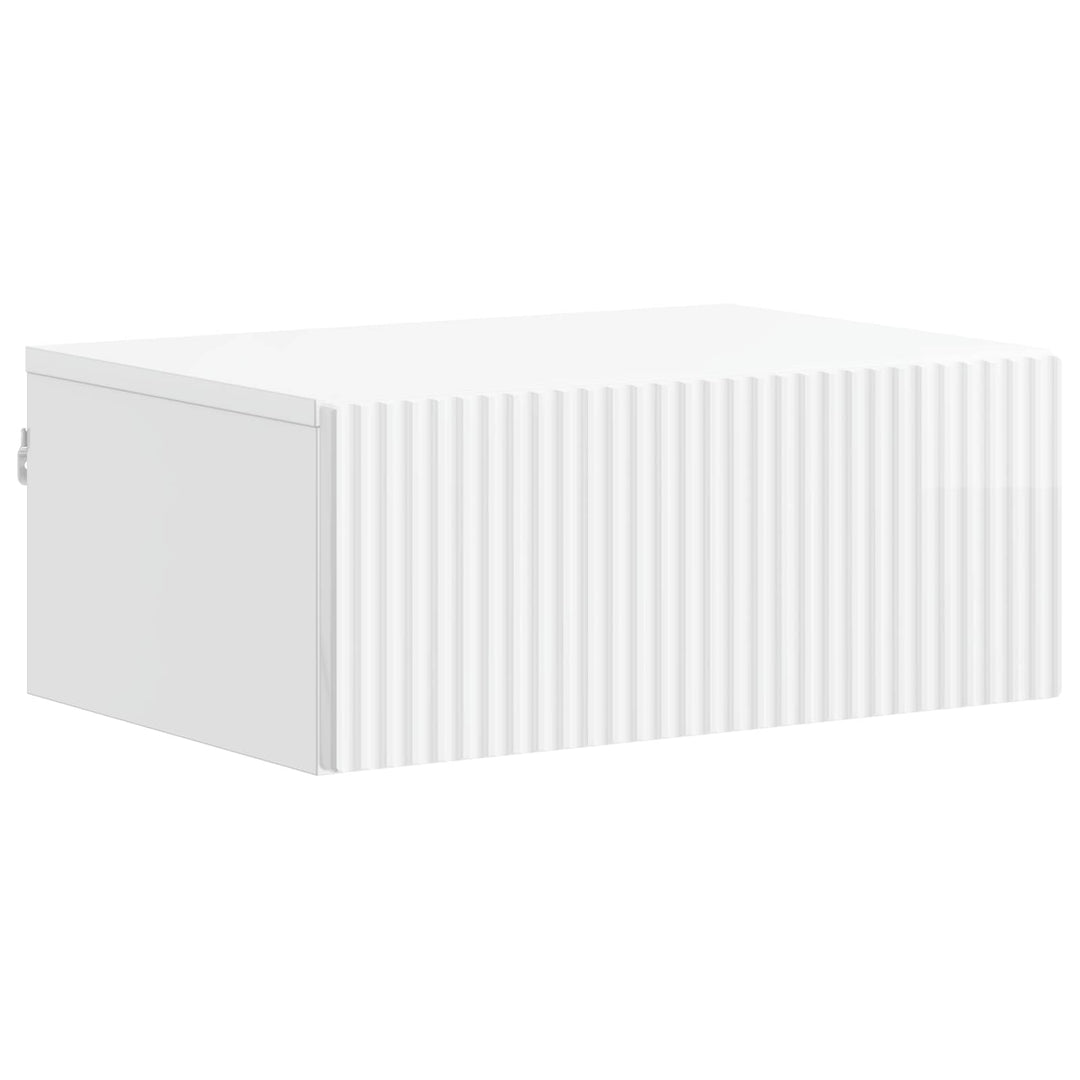 Væghængt Natbord 2 pcs Hvid højglans 49 x 34,5 x 20 cm