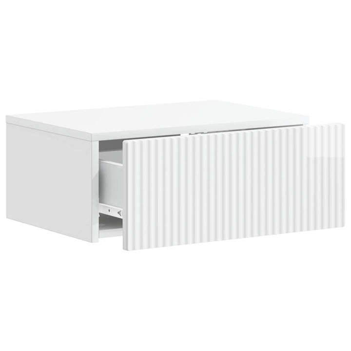 Væghængt Natbord 2 pcs Hvid højglans 49 x 34,5 x 20 cm