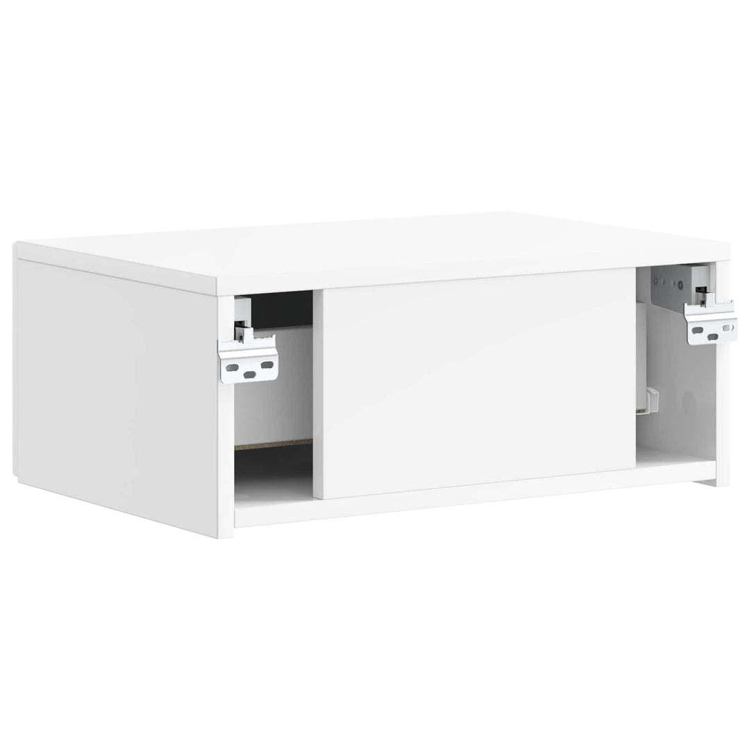 Væghængt Natbord 2 pcs Hvid højglans 49 x 34,5 x 20 cm