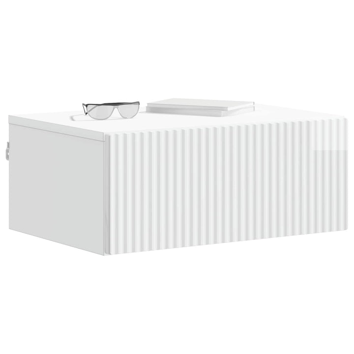 Væghængt Natbord 2 pcs Hvid højglans 49 x 34,5 x 20 cm