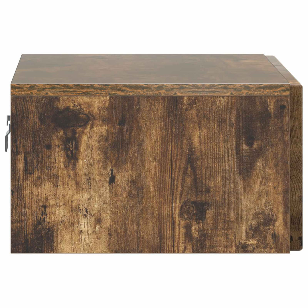 Væghængt Natbord Røget eg 49 x 34,5 x 20 cm Konstrueret træ